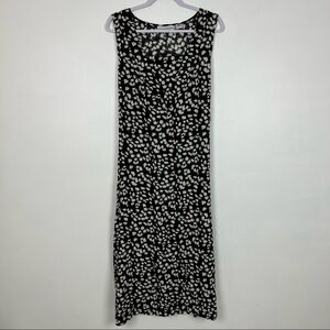 Sag Harbor NWT Challis Chic Maxi Dress Brown Navy White Size Large